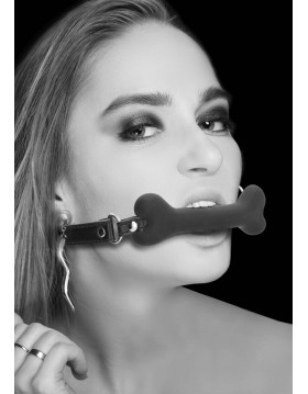 Silicone Bone Gag - With Adjustable Bonded Leather Straps