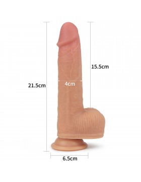 8.5"" Dual layered Silicone Rotating Nature Cock Anthony