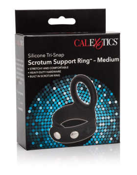 3-Snap Scrotum Ring - Medium Black