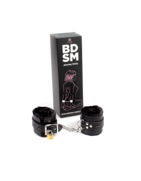 Kajdanki-Black Bondage Handcuffs BDSM