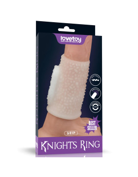 Vibrating Drip Knights Ring (White)