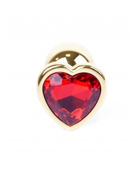 Plug-Jawellery Gold  Heart PLUG- Red