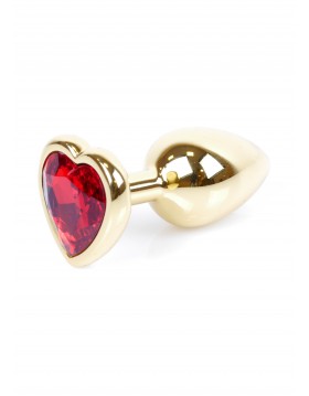 Plug-Jawellery Gold  Heart PLUG- Red