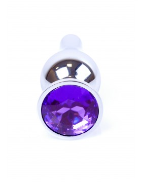 Plug-Jewellery Silver BUTT PLUG- Purple