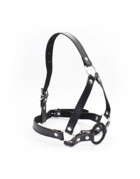 Knebel-Imbracatura per testa con anello Head Harness+Ring Gag