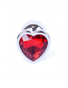 Plug-Jawellery Silver  Heart PLUG- Red