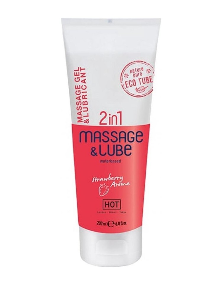 Żel - HOT Massage & Glide Gel 2 in 1 - 200 ml, Strawberry