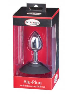 MALESATION Alu-Plug with suction cup medium, chrome