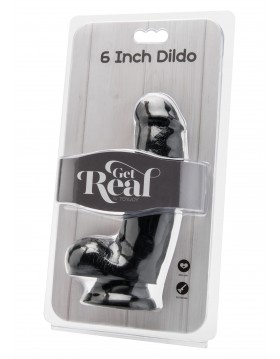 Dildo 6 inch with Balls Black