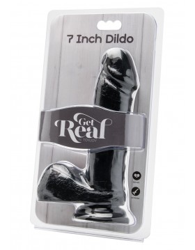 Dildo 7 inch with Balls Black