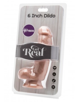 Dildo-COCK 6 INCH W/ BALLS FLESH VIBR.