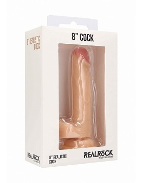 Realistic Cock - 8"" - With Scrotum - Skin