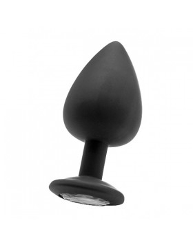 Plug-Diamond King Butt Plug - Silicone Black Large Clear