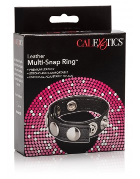 Leather Multi-Snap Ring Black