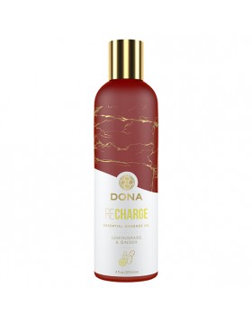 Dona - Essentiële Massage Olie Opladen Citroengras & Gember 120 ml