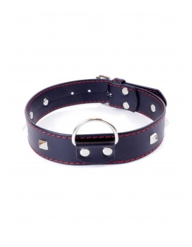 Fetish Boss Series Collar with studs 3 cm Red Line